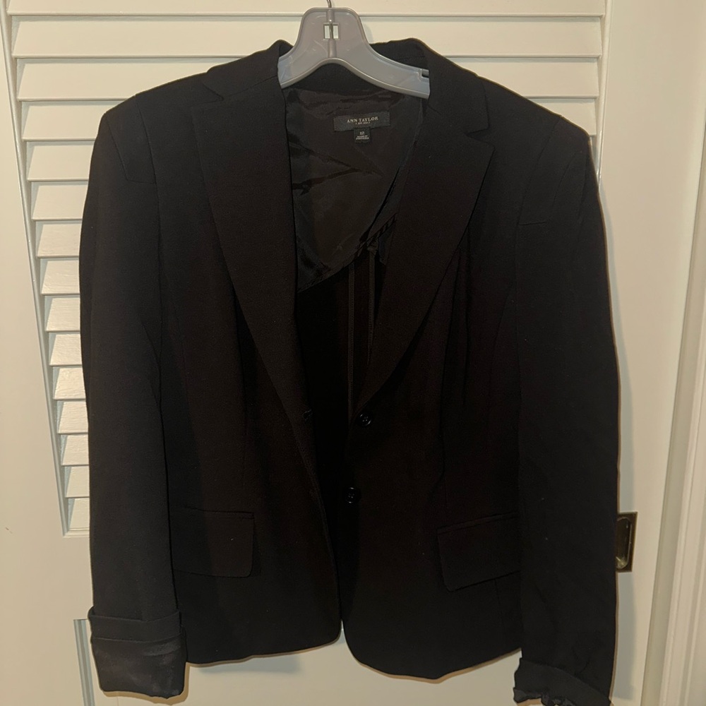 Ann Taylor Black Tailored Blazer Professional Style